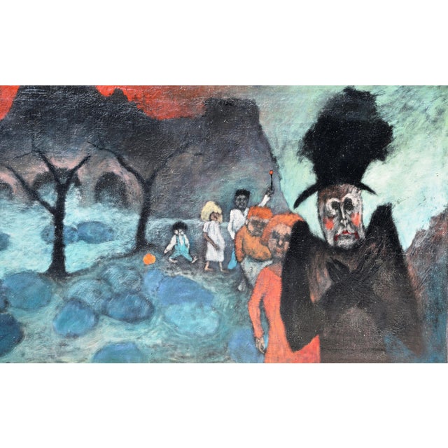 Helmut Diekmann, Landscape with Figures, 1963, Oil Painting on Canvas, Framed For Sale - Image 6 of 12