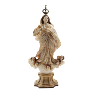 18th Century, Crowned Madonna of the Immaculate Conception, Alabaster, Italian