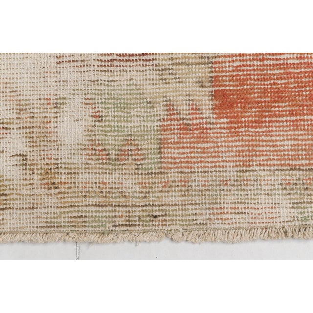 Peach Mid 20th Century Decorative Hallway Runner Rug For Sale - Image 8 of 10