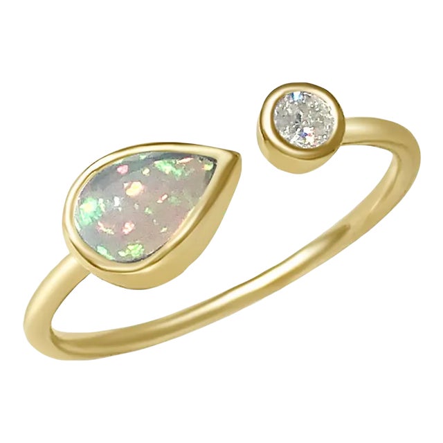 Atelier All Day Opal & Diamond Ring, Size 4 For Sale