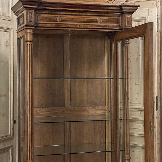 19th Century French Walnut Henri II Bookcase ~ Display Armoire For Sale - Image 10 of 18