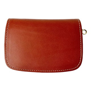 1996 Vintage Boho Chic Coach Red Leather Small Zipper Closure Cards & Money Wallet For Sale