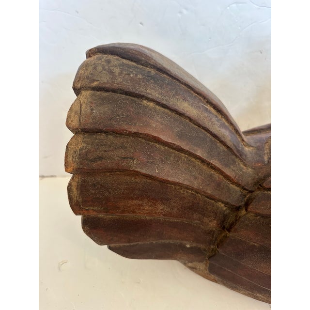 Monumental Carved Wood Antique Rooster or Hen in a Nest Centerpiece For Sale - Image 11 of 16