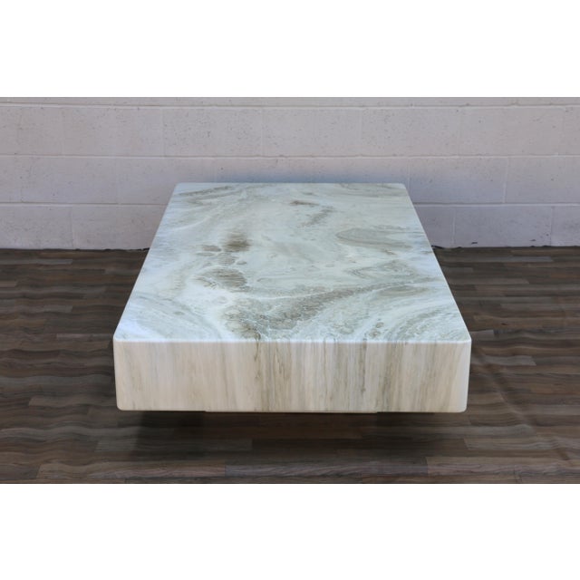 Vintage 1970s Italian Faux Marble Coffee Table | Willy Rizzo Mid-Century Modern For Sale - Image 18 of 18