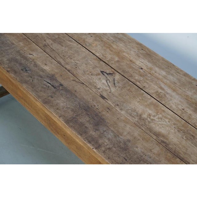 18th Century French Rustic Rustic Elm Farmhouse Dining Table For Sale - Image 11 of 18