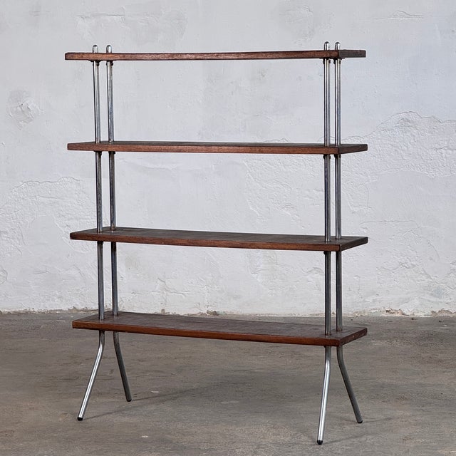 Bauhaus Style Dark Oak Shelving Unit, 1980s For Sale - Image 11 of 11