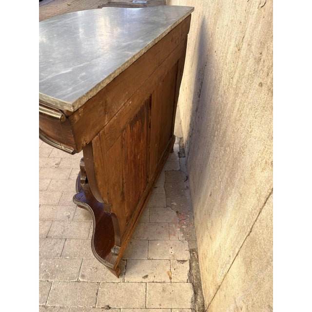 Antique Console Table with Grey Marble, 1890s For Sale - Image 4 of 11