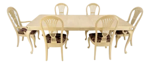 Queen Anne Style White Wash Dining Table & 6 Chairs Set by Century Furniture