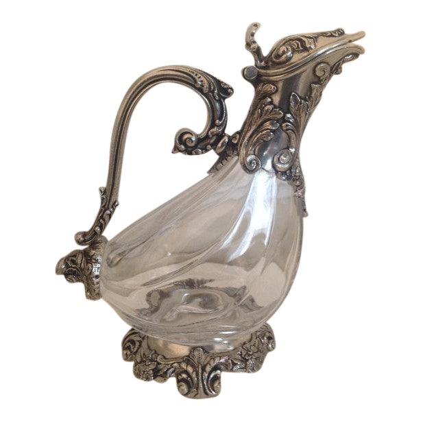 Vintage Harrogate House Italian Pewter & Crystal Duck Wine Decanter Chairish