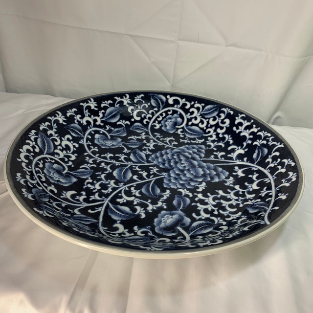 Elevate your space with this stunning vintage Bombay Company centerpiece bowl. Featuring a rich, deep cobalt blue and...