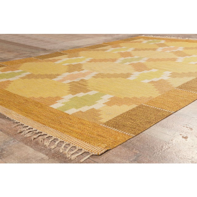 Vintage Swedish Rollakan Rug, 06'04 X 10'01 For Sale - Image 9 of 11