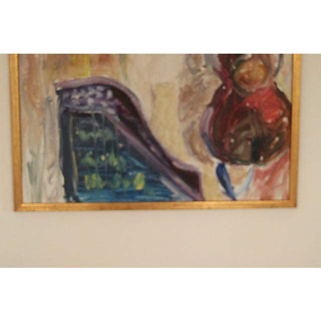 Original Swedish Oil on Canvas – “Violin” by Leif Larsson – Signed & Dated 1972, Framed 59 × 54 cm (23.2" × 21.3") A...