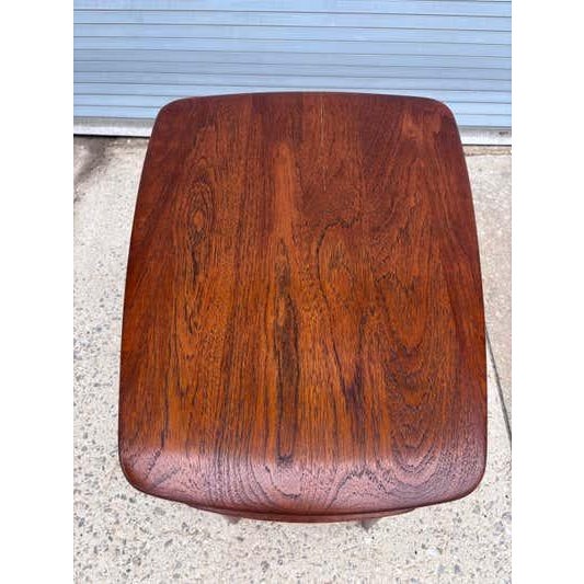 Hvidt & Mølgaard Mid 20th Century Peter Hvidt and Orla Molgaard Teak and Cane Side Table For Sale - Image 4 of 9