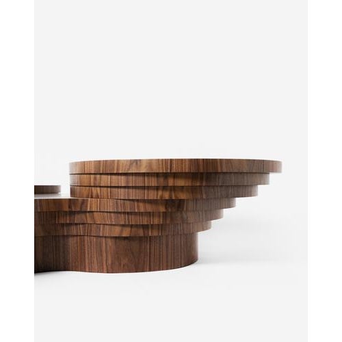 Contemporary Slice Me Up Coffee Table in Canaletto Walnut Wood by Pietro Franceschini For Sale - Image 3 of 5