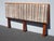 Vintage Mid Century Modern Style Brown Velvet Stripped Queen Headboard For Sale - Image 4 of 15
