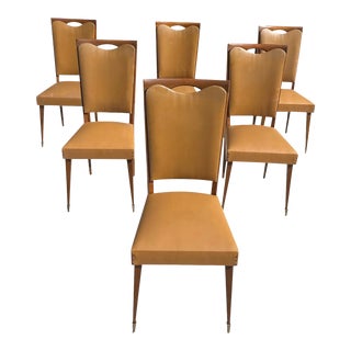 1960s French Mid-Century Modern Dining Chairs - Set of 6 For Sale