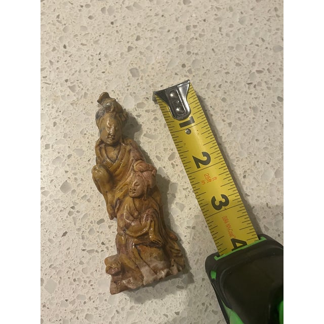 Stone Antique Chinese Carved Soapstone Quang Dynasty Figure For Sale - Image 7 of 8