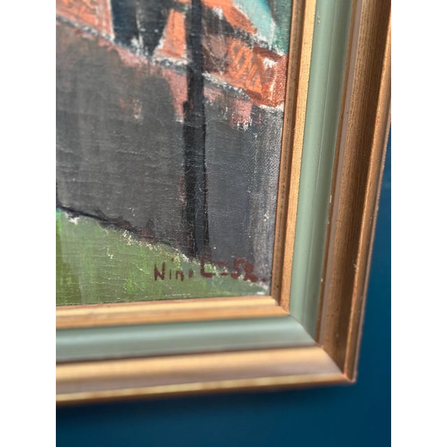 1950s Nini Landgren, Church View, 1952, Oil on Canvas, Framed For Sale - Image 5 of 16