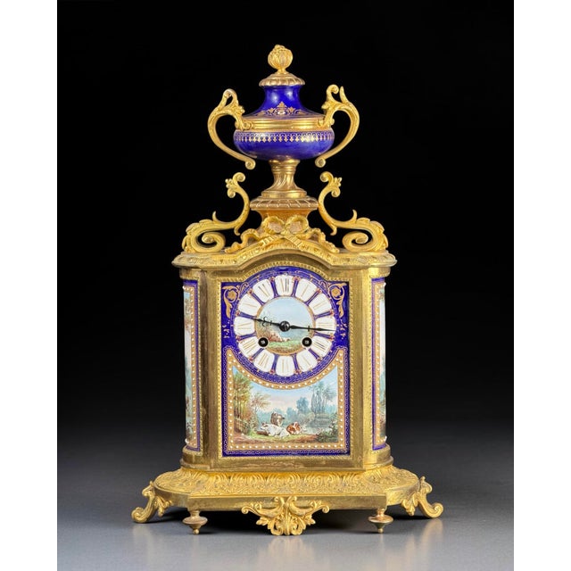 Antique Porcelain and Ormolu Mantel Clock from Richard & Cie, 1890s For Sale - Image 4 of 18