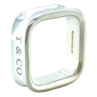 Tiffany & Co. Sterling Silver 1837 Square Ring 11.34g, Size 8.5 For Sale