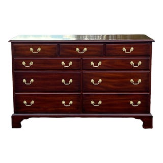 Henkel Harris Jefferson 9 Drawer Solid Mahogany Dresser For Sale