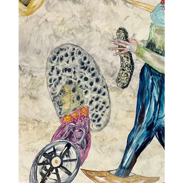 Ramon Carulla, Cuban Art Abstract Oil Painting Latin American Ramon Carulla Surrealist Folk Art For Sale - Image 9 of 14