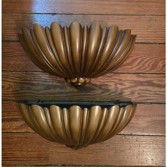 1970s Pair Vintage Syroco Inc. Wall Pocket Planters For Sale - Image 5 of 5