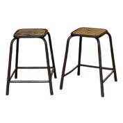 Vintage Mullca Industrial French Stacking High Stools, 1950s, Set of 2 For Sale