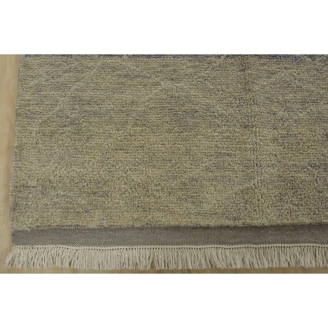 Moroccan Rug 8'1'' X 10'3'' Gray Wool Contemporary Hand-Knotted Carpet For Sale - Image 10 of 12
