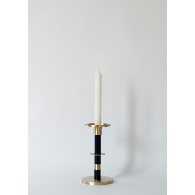Contemporary Maïa Candleholders in Brass and Aluminum by Marine Breynaert, Set of 3 For Sale - Image 3 of 11