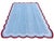 Handmade Cotton Area Vegetable Dyed Rug, Sky Blue, Cream and Red Four Sided Scalloped Dhurrie - 9'x12' For Sale - Image 9 of 10
