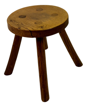 Rustic Oak Milking Stool, 1960s