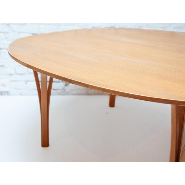 Brown Ellipse Coffee Table attributed to Piet Hein & Bruno Mathsson for Fritz Hansen, 1990 For Sale - Image 8 of 11