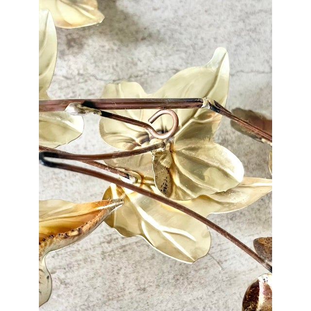 1970s Vintage Curtis Jere-Style 4 Gold Metal Leaf Wall Hanging Sculpture For Sale - Image 10 of 10