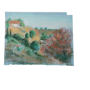 Vintage Pastel Painting on Paper Titled "Mt. Washington" by Severino (Signed)