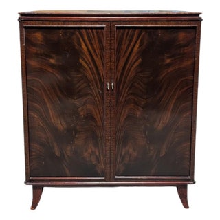 Vintage Flame Mahogany Two-Door Storage Cabinet For Sale