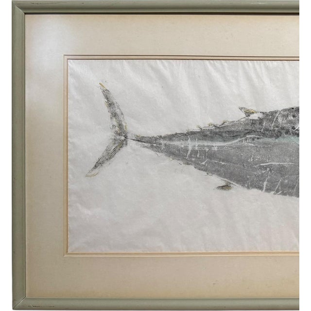 Modern 1990s Large Original Tom Uhl Gyotaku Fish Rubbing Bonita Islamorada Florida Keys For Sale - Image 3 of 10