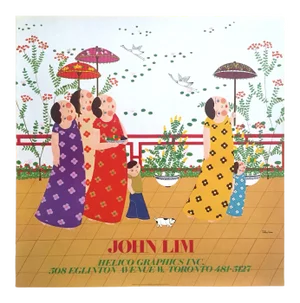 John Lim Vintage 1980's Contemporary Lithograph Print Helico Graphics Poster