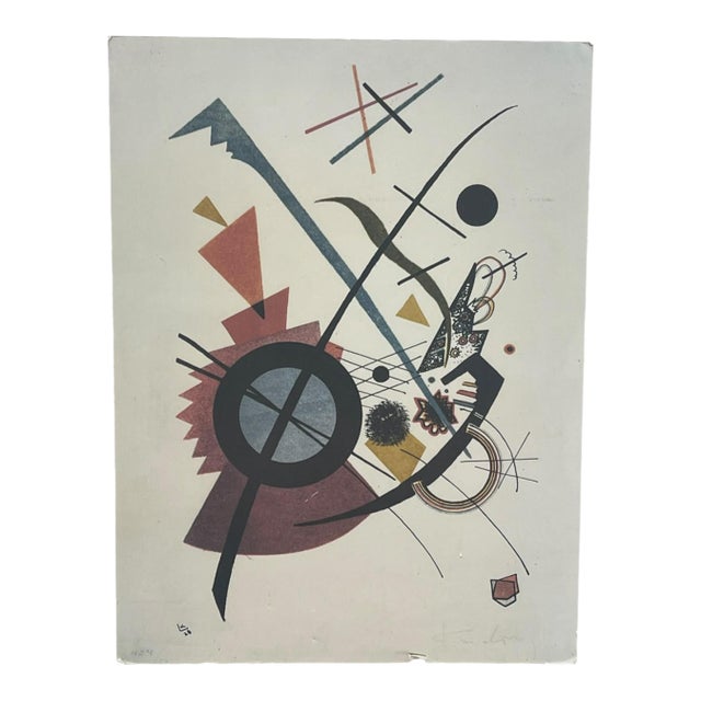 Vintage Abstract Geometric Composition Print After Wassily Kandinsky, Signed and Numbered. For Sale