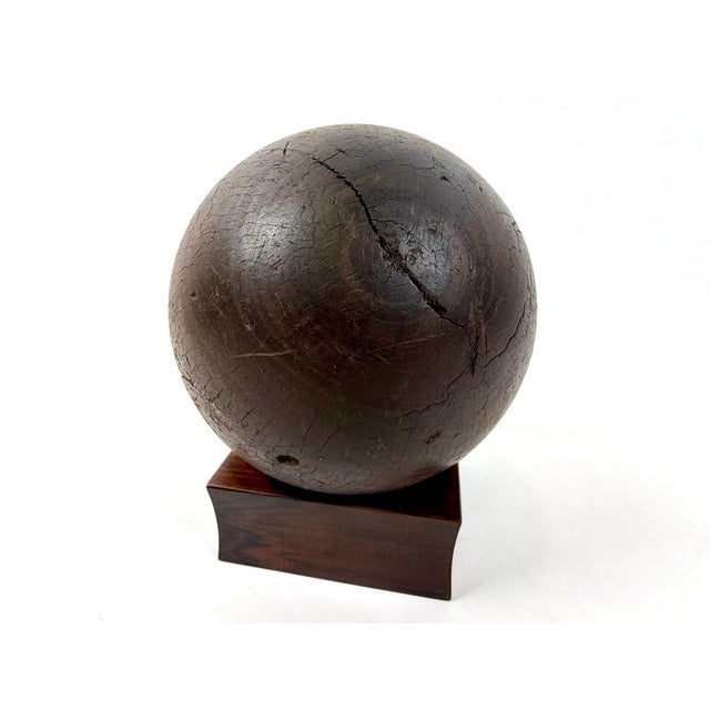 Antique 17th Century Lignum Vitae Sphere For Sale - Image 6 of 9