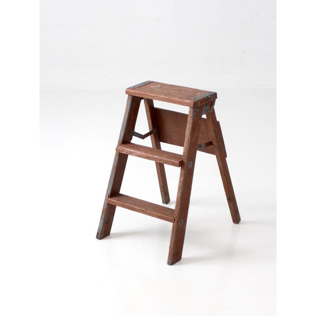 Antique Folding Wooden Step Ladder For Sale - Image 16 of 16