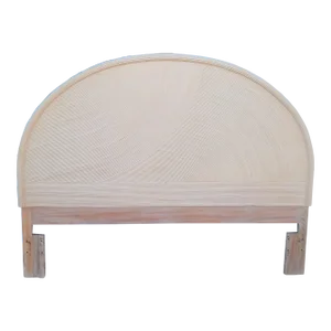 Vintage Mid Century Modern Pencil Reed Oval Queen Size Headboard