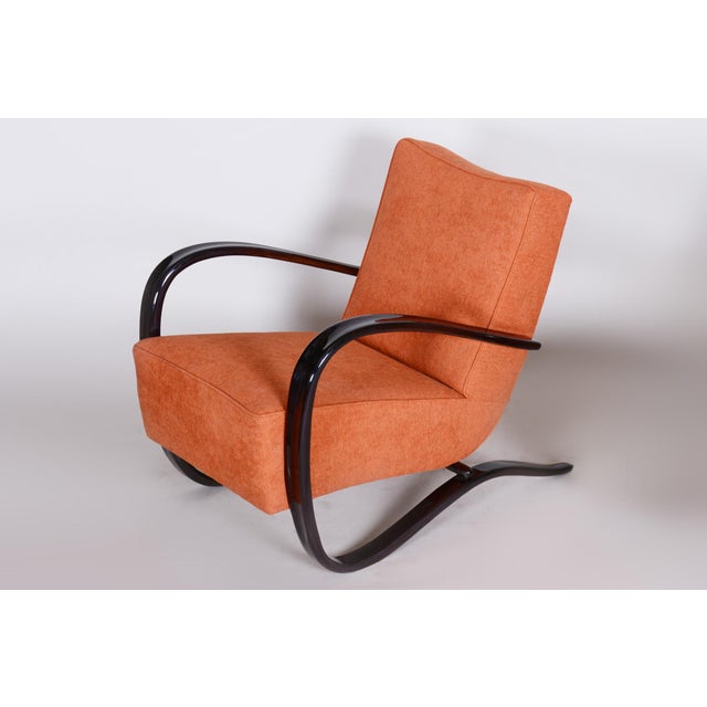 Czech Art Deco Beech Armchair attributed to J. Halabala for Up Zavody, 1930s For Sale - Image 3 of 9