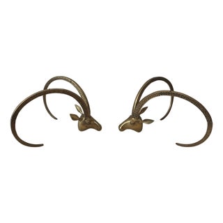 Vintage Brass Ibex or Rams Head Coffee Table Bases, C. 1960s For Sale