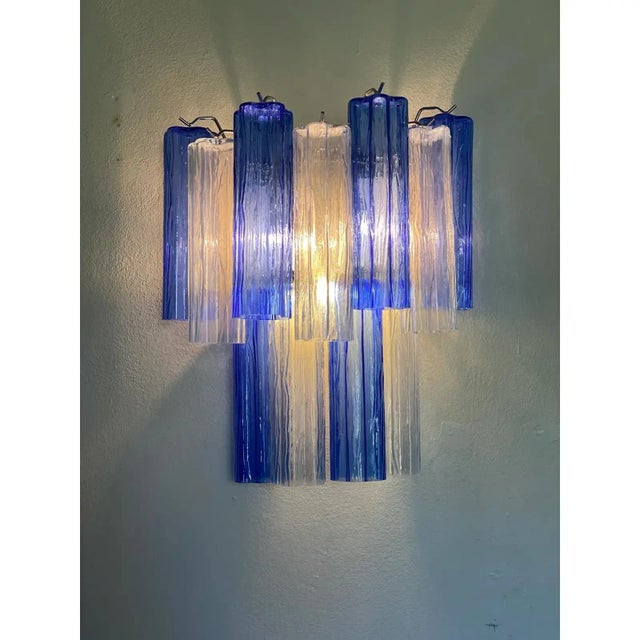 Blue Bicolor Tronchi Wall Sconce in Venini Style by Simoeng For Sale - Image 6 of 9