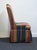 Wood Pennsylvania House Navy Blue, Rust & Beige Stripe Upholstered Skirted Dining Side Chair For Sale - Image 7 of 11