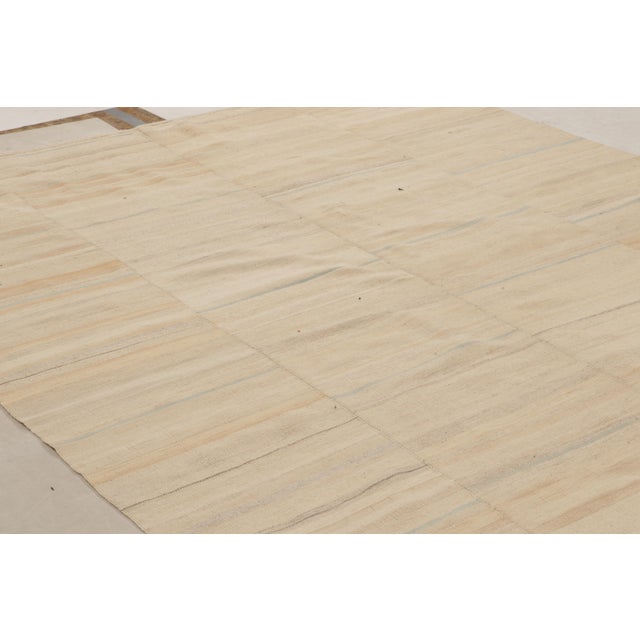 Rug & Kilim 1950s Vintage Paneled Persian Kilim in Beige-Brown and Blue Tones by Rug & Kilim For Sale - Image 4 of 8