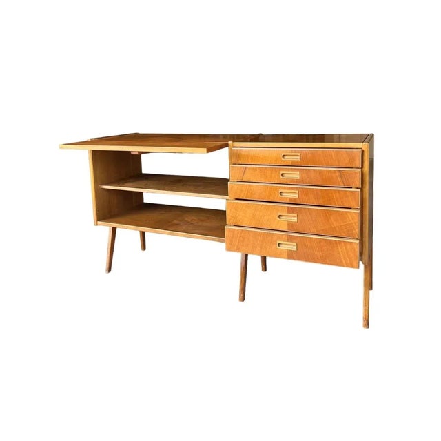 Wood 1970s Vintage Mid Century Modern Teak Wood Credenza or Buffet Made in Sweden For Sale - Image 7 of 8