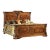Italian Walnut Burl King Bed With Hand-Carved Details For Sale