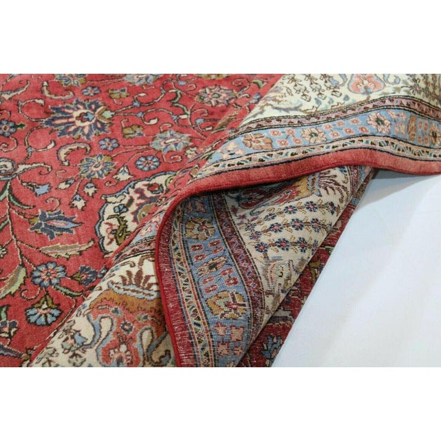 Maroon Middle Eastern Tabriz Rug For Sale - Image 8 of 11